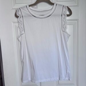 Lilly Pulitzer White Lace Trim Tank Top